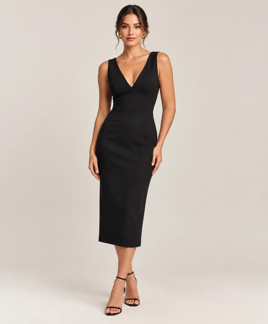 Vestido Midi Preto Essencial